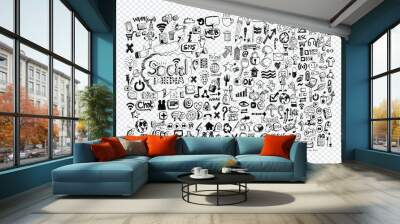 Hand doodle Business icon set idea design Wall mural