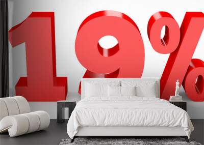 nineteen percent off. discount 19 %. Wall mural