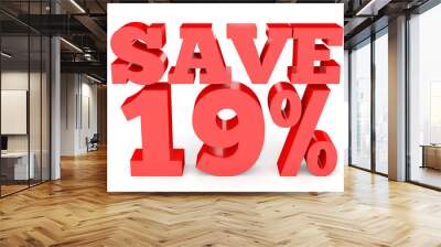 Nineteen percent off. Discount 19 %. Wall mural