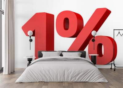 One percent off. Discount 1 %. Wall mural