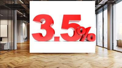 red three point five percent off. discount 3.5 percent. Wall mural