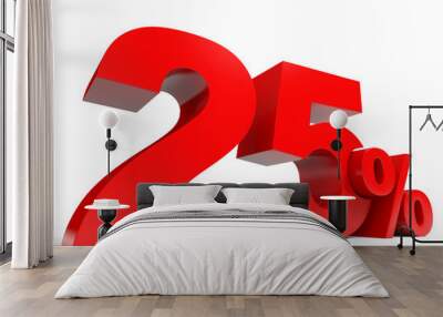 red twenty five percent off. discount 25%. Wall mural