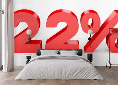 Twenty two percent off. Discount 22 %. Wall mural