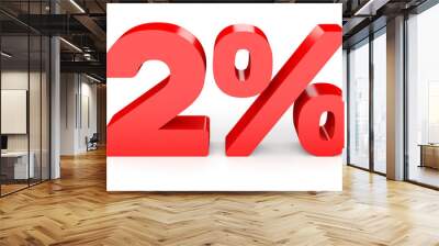 Two percent off. Discount 2 %. Wall mural