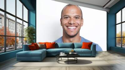 Portrait of a handsome mixed race man smiling to camera Wall mural