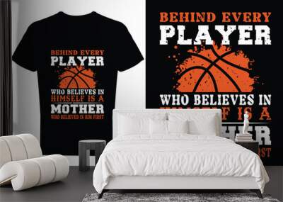 Basketball t-shirt design  Wall mural