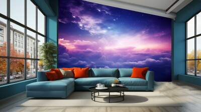 abstract purple night sky with clouds background Wall mural