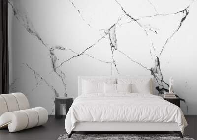 elegant white marble texture with black veins luxury decor stone pattern background Wall mural