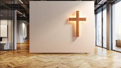 golden cross on the wall Wall mural