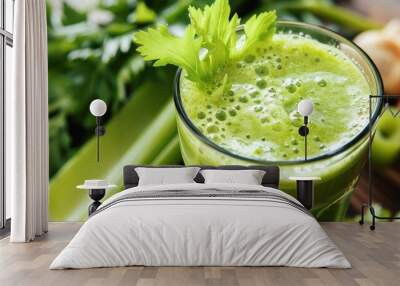 green celery smoothie delicious healthy drink Wall mural