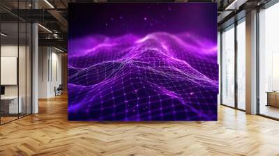 Purple technology network abstract background Wall mural