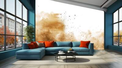 sandstorm sand dust cloud flying small particles isolated in transparent background, PNG Wall mural