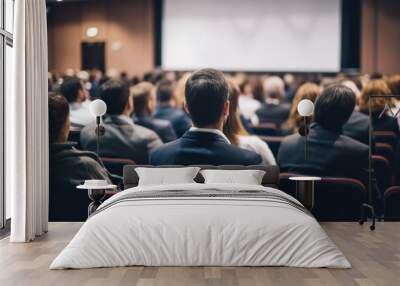 the view from behind of attendees in the conference hall during a business event Wall mural