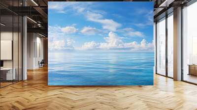 tropical beach panorama, seascape with a wide horizon, showcasing the beautiful expanse of the sky meeting the sea Wall mural