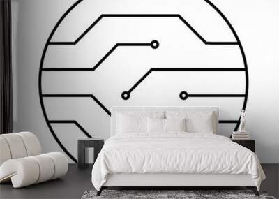 electronic circuit icon Wall mural