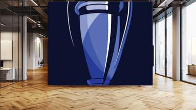 cup trophy league logo symbol famous blue background best award win victory top match final prize event first number one modern game celebration success award goal ceremony design glass icon vector Wall mural