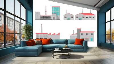 industrial factory in a flat style.vector and illustration of manufacturing building Wall mural