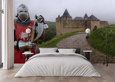 Medieval knight in the castle Wall mural