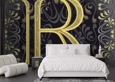 letra r decorada, erre Wall mural