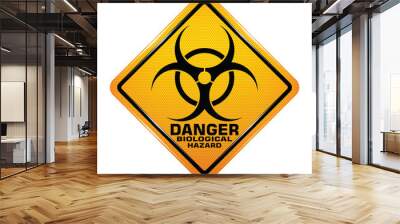 Danger biological hazard signs symbol on white background, Attracting attention,Compulsory, Control ,practice, Security first sign, Idea for graphic,web design,EPS10 Wall mural