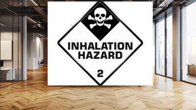 international inhalation hazard class 2 symbol,white warning dangerous icon on white background, att Wall mural