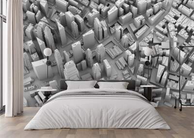 3D illustration of futuristic modern city Wall mural