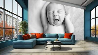 Happy Newborn Baby Boy with a Big Smile Wall mural