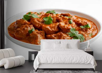 Chicken Tikka Masala on a plate isolated on transparent png background. Generative ai  Wall mural