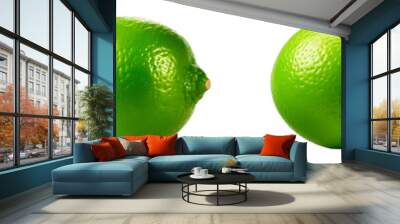 Collection of Lime Fruit isolated on transparent png background. Generative ai Wall mural