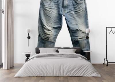 Jeans isolated on transparent png background. Generative ai Wall mural