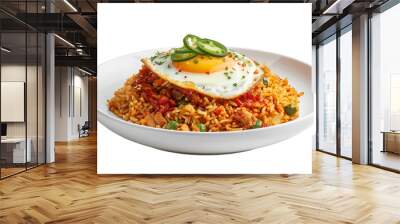 Nasi Goreng on isolated on transparent png background. Generative ai Wall mural