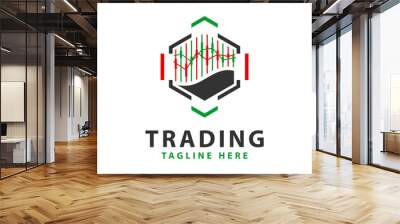 digital stock trading logo Wall mural