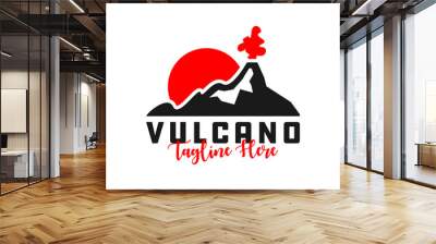 erupting volcano inspiration illustration logo design Wall mural