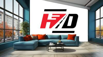 road illustration logo with letter HD Wall mural