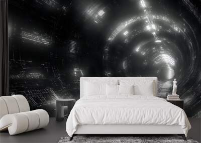 Digital Tunnel:  A Journey into the Virtual Realm Wall mural