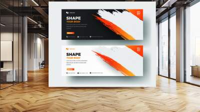 Sports Banner Template, Gym Fitness, with a modern, clean design, Vector Template Wall mural