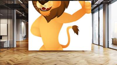 funny lion cartoon Wall mural