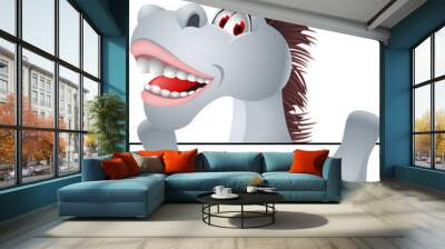 Smiling donkey cartoon Wall mural