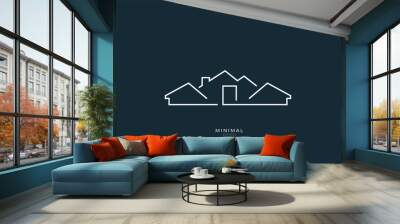 A line art icon logo of a modern house  Wall mural