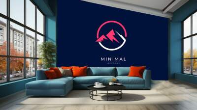 a line art icon logo of a mountain	
 Wall mural