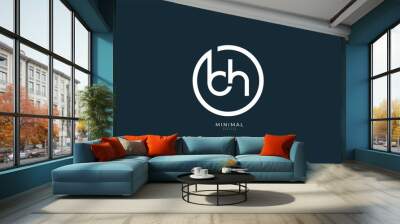 Alphabet letter icon logo BH Wall mural