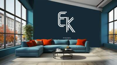 Alphabet letter icon logo EK Wall mural