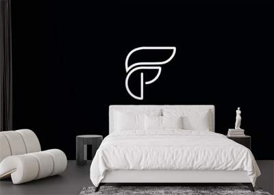 Alphabet letter icon logo F Wall mural