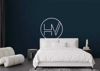 Alphabet letter icon logo  HV Wall mural