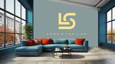 alphabet letter icon logo LS Wall mural