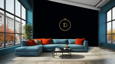 Alphabet letter icon logo of D in a RING Wall mural