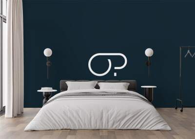 Alphabet letter icon logo OP Wall mural