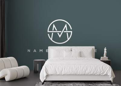 Alphabet letter icon logo SM Wall mural