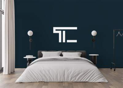 Alphabet letter icon logo TC Wall mural