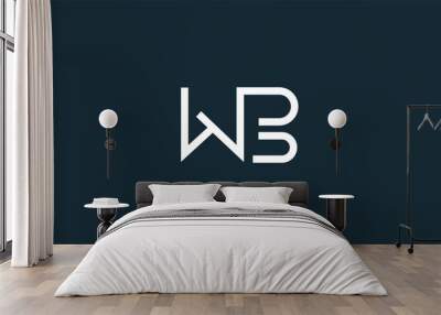 Alphabet letter icon logo WB Wall mural